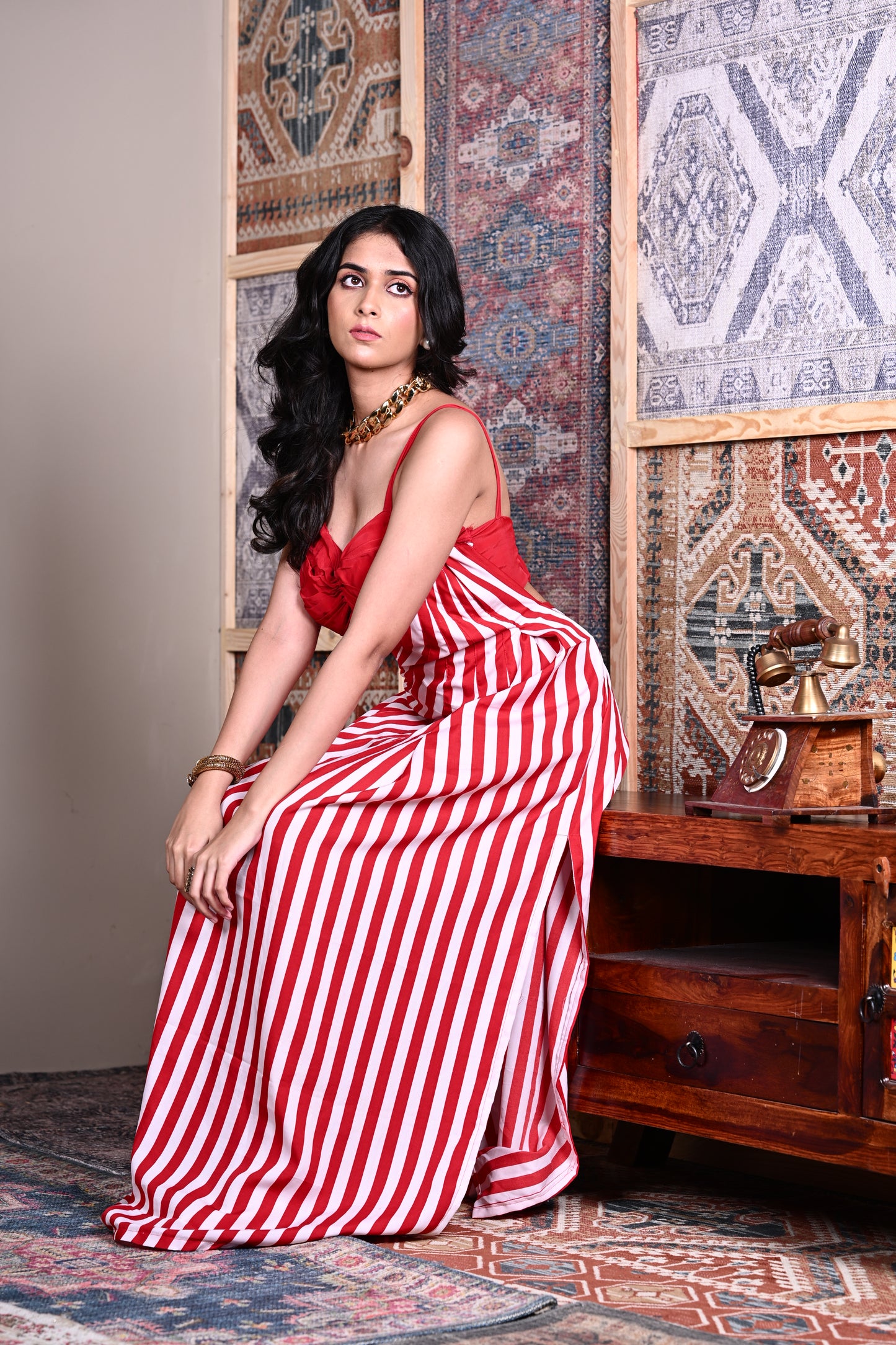 Red Stripe maxi dress