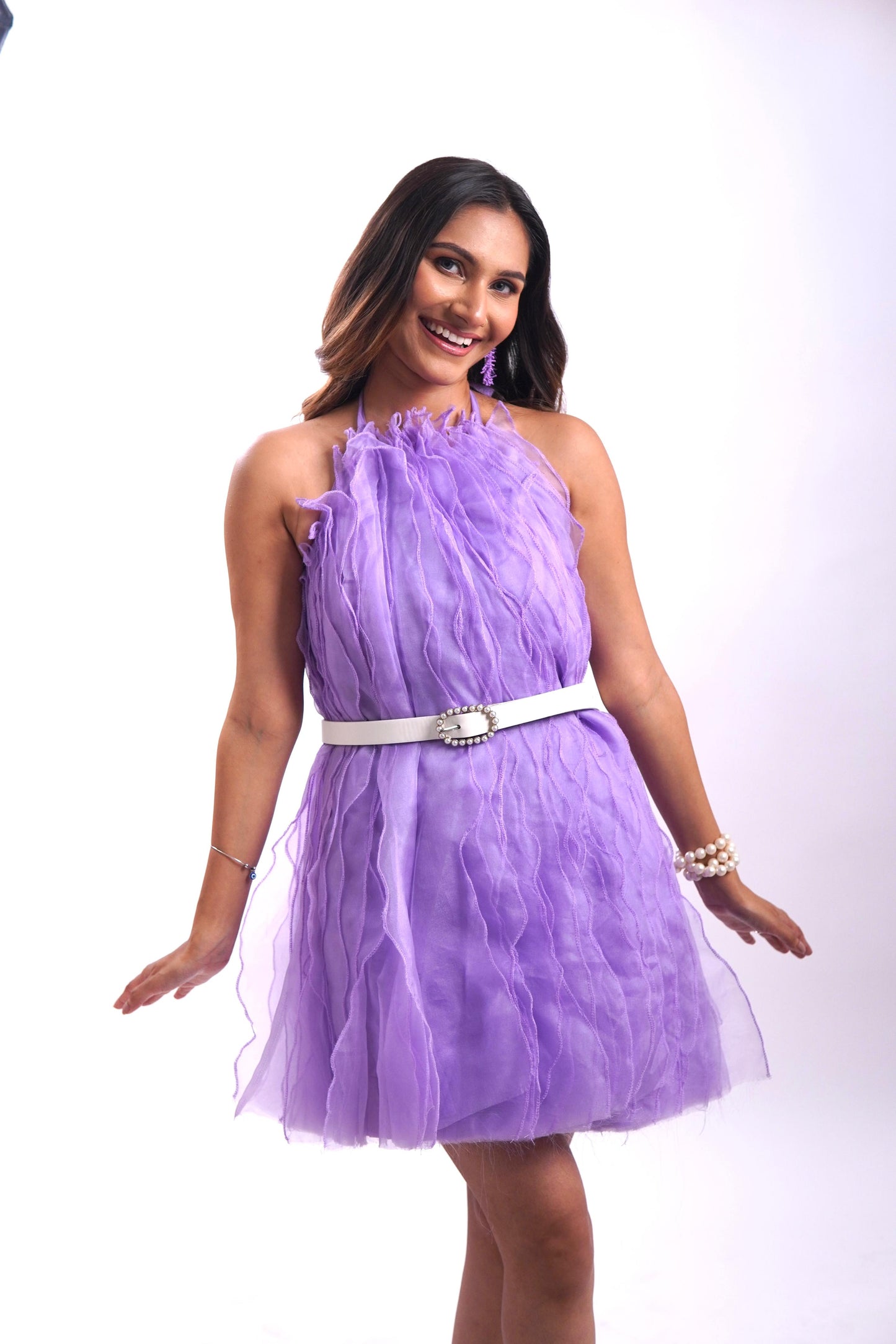 Lavender Organza ruffles dress
