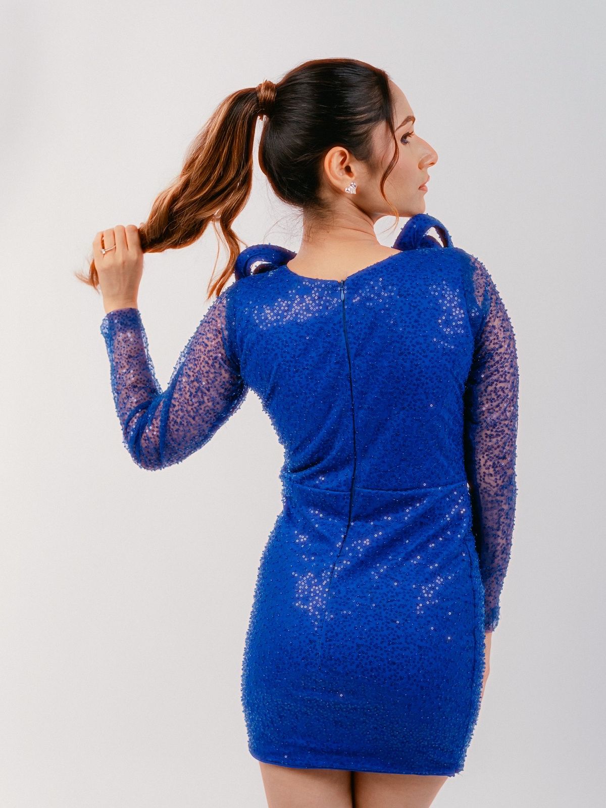 Blue mini 3d party dress